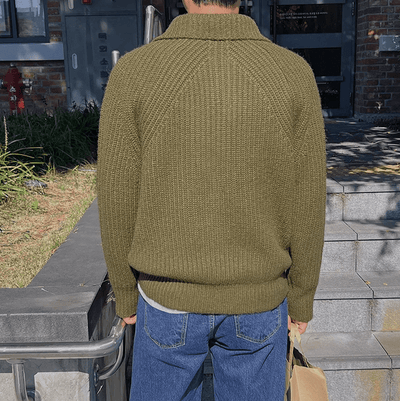 RT No. 10610 KNITTED HALF ZIP-UP TURTLENECK SWEATER