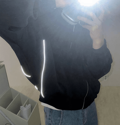 RT No. 9370 BLACK REFLECTIVE ZIP-UP JK