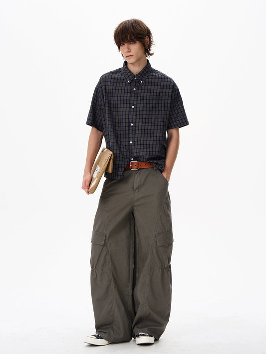 RT No. 18133 PLAID BUTTON-UP SHIRT