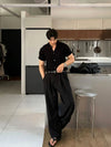 RT No. 18151 PLEATED LINEN STRAIGHT PANTS