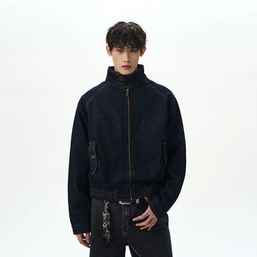 RT No. 42016 DENIM STAND COLLAR JACKET