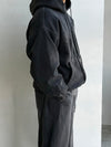 RT No. 12435 DARK GRAY ZIP LETTERED HOODIE & BAGGY SWEATPANTS