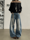 RT No. 18869 RECONSTRUCTED SCIMITAR STRAIGHT JEANS