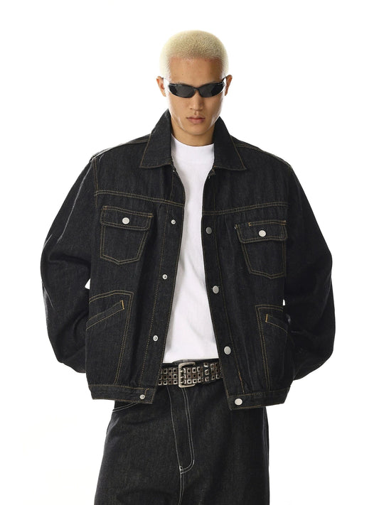 RT No. 27999 BLACK STITCH DENIM JK