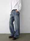 RT No. 32066 WHISKER DENIM STRAIGHT JEANS