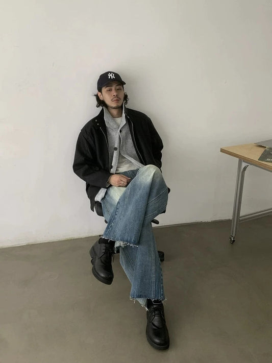 RT No. 18869 RECONSTRUCTED SCIMITAR STRAIGHT JEANS