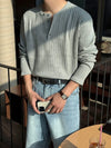 RT No. 18502 KNIT HENRY COLLAR LONG SLEEVE