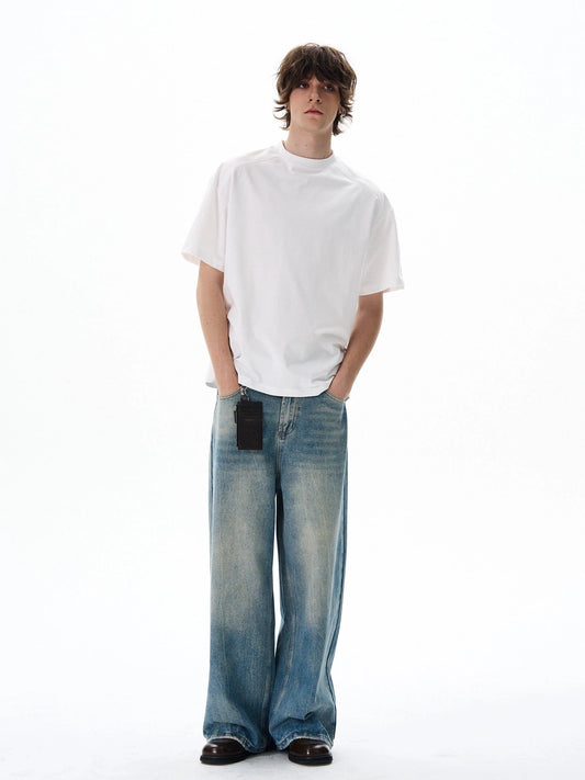 RT No. 19582 WASHED BLUE DENIM STRAIGHT JEANS