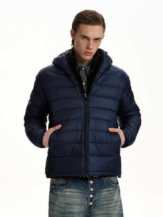RT No. 50240 RIBBED DOWN HOODED JACKET
