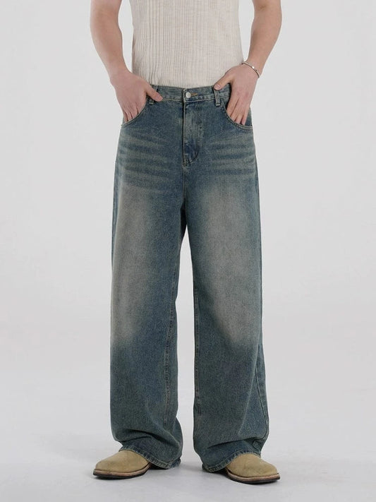 RT No. 18608 WASHED BLUE STRAIGHT DENIM JEANS