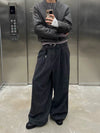 RT No. 18014 WOOLEN PLEATED STRAIGHT PANTS
