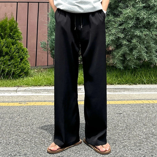 RT No. 18178 BLACK STRAIGHT CASUAL PANTS