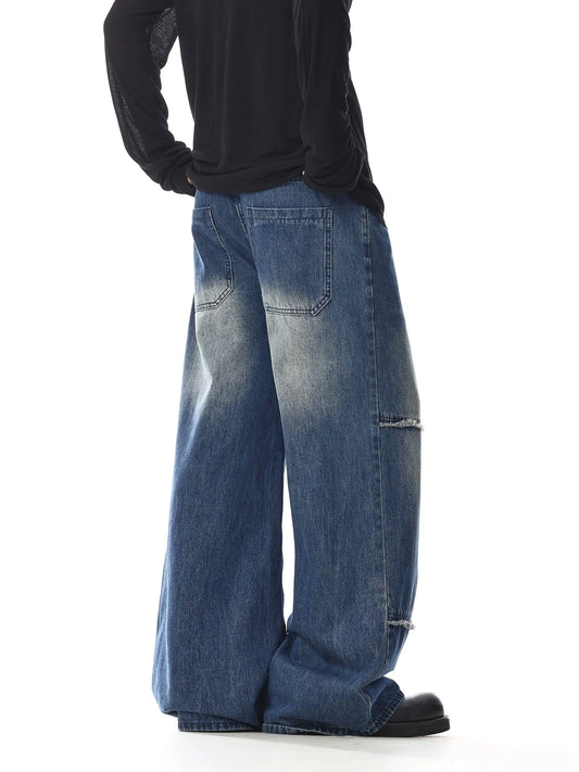 RT No. 32737 WASHED DENIM STRAIGHT JEANS