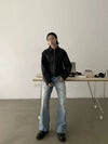RT No. 29103 WHISKER WASH DENIM STRAIGHT JEANS