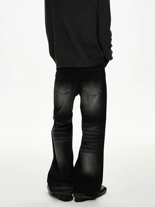 RT No. 50028 BLACK WASHED STRAIGHT DENIM JEANS