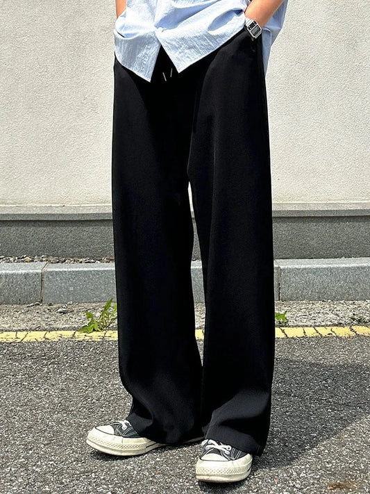 RT No. 18178 BLACK STRAIGHT CASUAL PANTS
