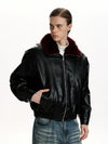 RT No. 50112 FUR COLLAR LEATHER JACKET