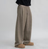 RT No. 12449 KHAKI PLEATED WIDE STRAIGHT PANTS