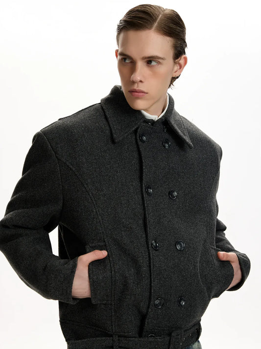 RT No. 45028 BOXY WOOLEN DOUBLE COLLAR JACKET
