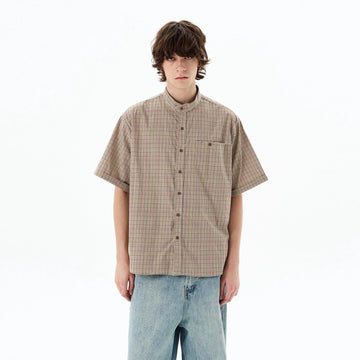 RT No. 18616 PLAID BUTTON-UP SHORT SLEEVE SHIRT