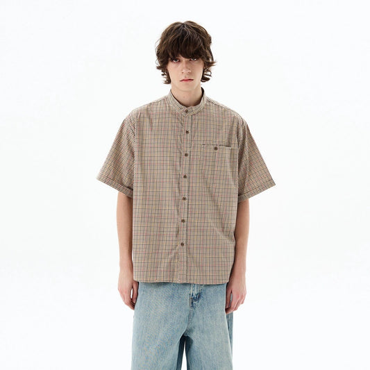 RT No. 18616 PLAID BUTTON-UP SHORT SLEEVE SHIRT