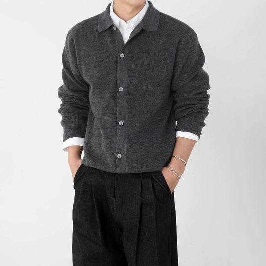 RT No. 11845 KNIT BUTTON-UP COLLAR SWEATER