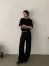 RT No. 18843 BLACK FLARED STRAIGHT JEANS