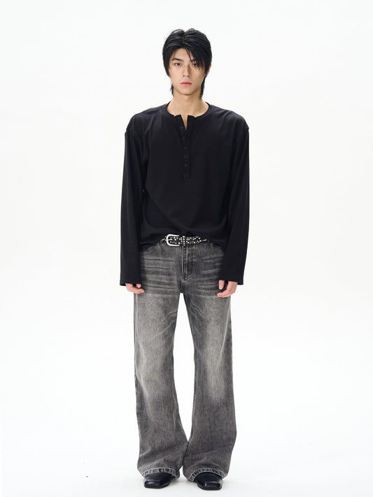 RT No. 12158 SMOKE GRAY STRAIGHT DENIM JEANS