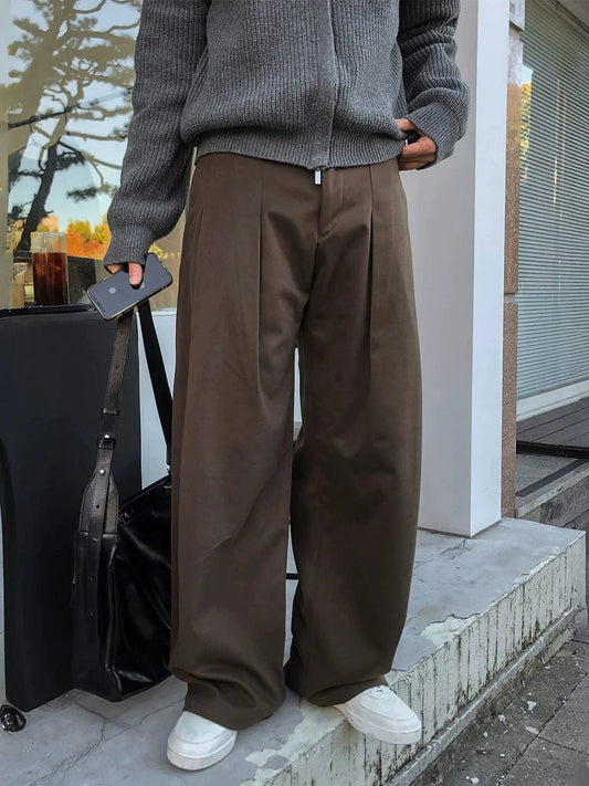 RT No. 32605 PLEATED STRAIGHT DRAPE PANTS