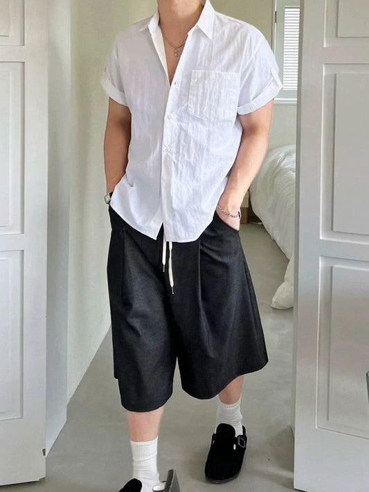 RT No. 18708 PLEATED DARK GRAY SHORTS