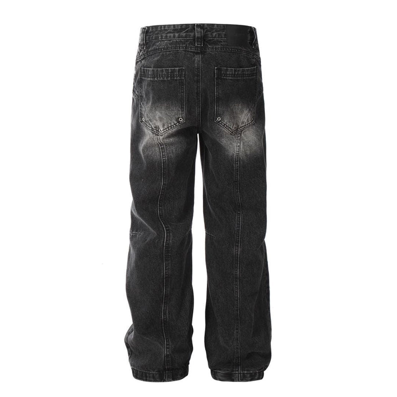 RT No. 11018 RECONSTRUCTED WASHED BLACK DENIM JEANS