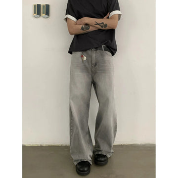 RT No. 18834 CLOUD GRAY BAGGY STRAIGHT JEANS