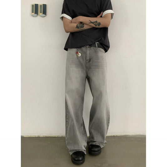 RT No. 18834 CLOUD GRAY BAGGY STRAIGHT JEANS