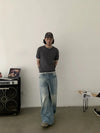 RT No. 19730 WASHED BLUE DENIM STRAIGHT JEANS