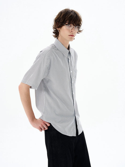 RT No. 18514 STRIPE BUTTON-UP SHORT SLEEVE