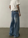 RT No. 28107 WASHED BLUE WIDE STRAIGHT DENIM JEANS
