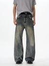 RT No. 18041 WASHED BLUE DENIM STRAIGHT JEANS