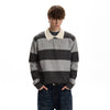 RT No. 59068 KNITWEAR STRIPED POLO SWEATER