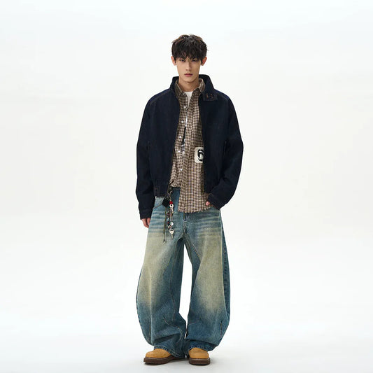 RT No. 42016 DENIM STAND COLLAR JACKET