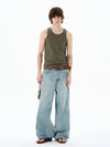 RT No. 19573 BLUE DENIM BAGGY STRAIGHT JEANS