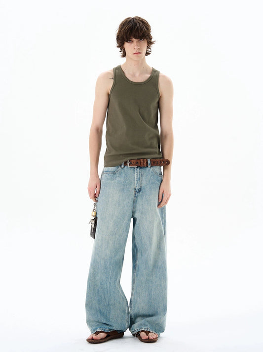 RT No. 19573 BLUE DENIM BAGGY STRAIGHT JEANS