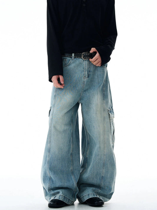 RT No. 32829 BAGGY SCIMITAR CARGO DENIM JEANS