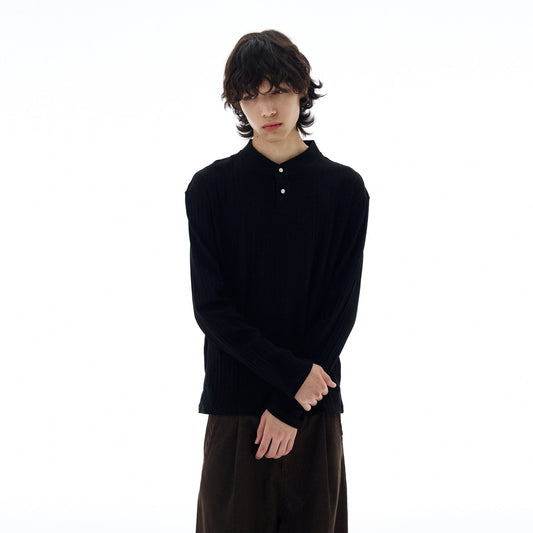 RT No. 25034 KNIT HENRY COLLAR LONGSLEEVE
