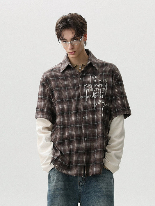 RT No. 50223 TWO PIECE PLAID SHIRT LONGSLEEVE