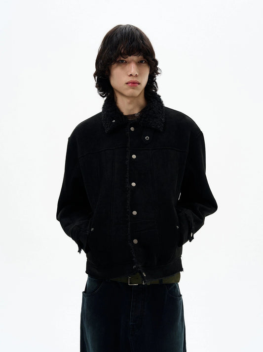 RT No. 32517 FUR COLLAR SUEDE JK