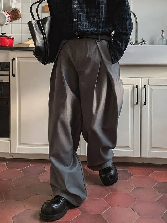 RT No. 32074 PLEATED WIDE STRAIGHT PANTS