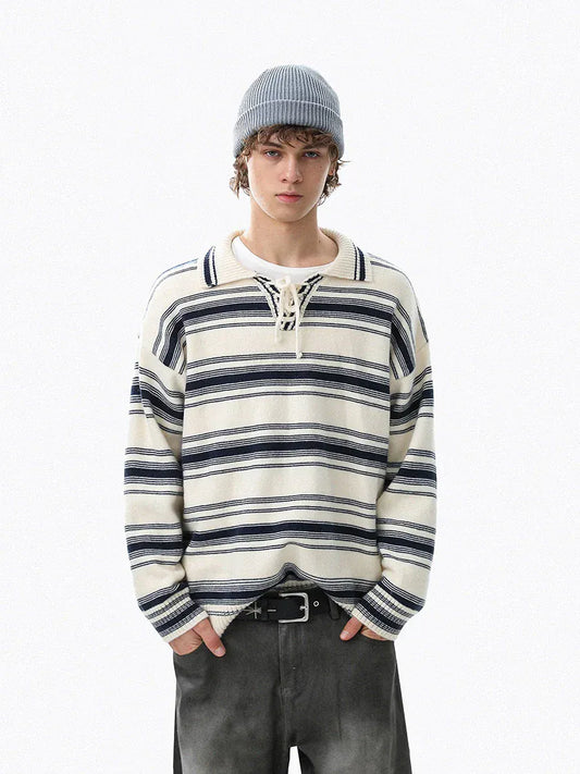 RT No. 50304 KNITWEAR STRIPE COLLAR SWEATER