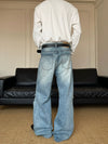 RT No. 50251 RIPPED STRAIGHT DENIM JEANS