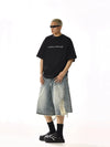 RT No. 13040 BLUE DISTRESSED DENIM SHORTS