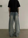 RT No. 18854 WASHED BLUE DENIM STRAIGHT JEANS
